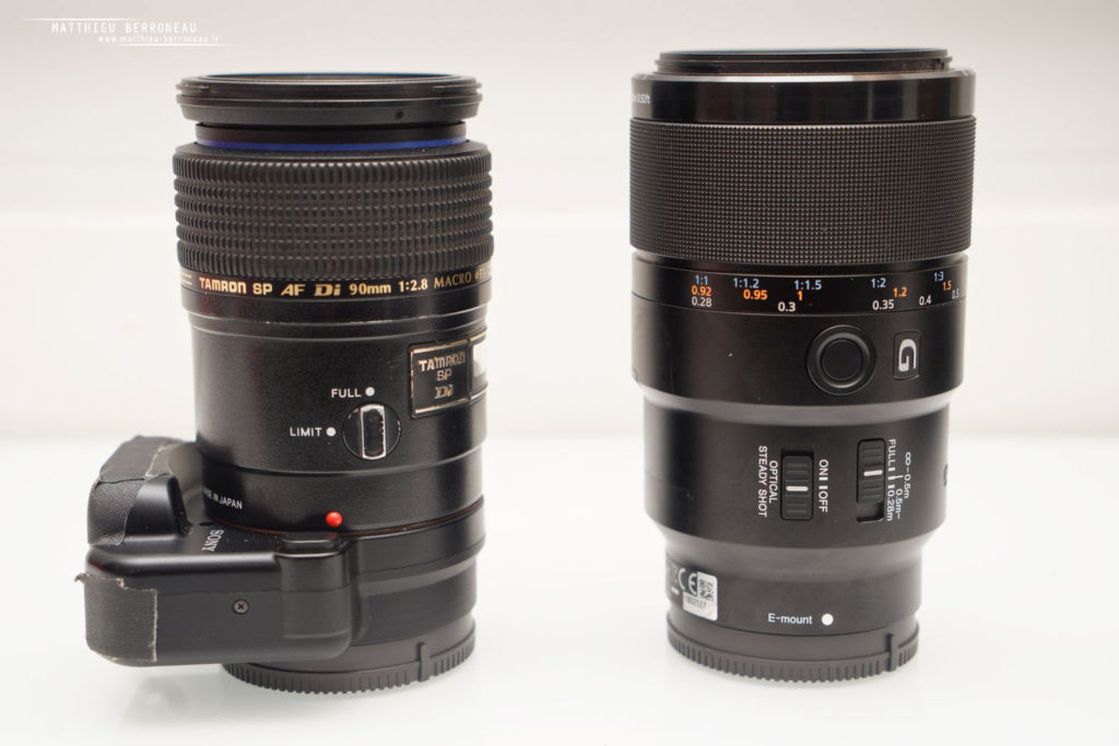 Comparaison entre l'ancien Tamron 90 (+bague) et le Sony 90